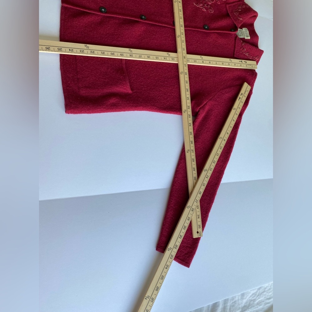 Classic Elements Deep Red Women's Button-Up Coat … - image 15